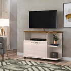 Rack Bancada Para Tv De Até 40' 2 Portas E Rodízios Boalis  O