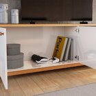 Rack Bancada Para Tv De Até 75' 2 Portas Sandy Off White/jequ