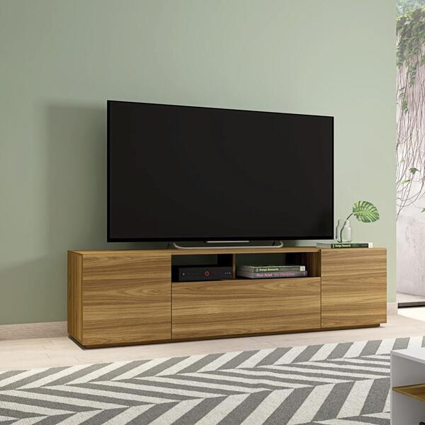 Rack Bancada Para Tv Linha Madeira Sala De Estar Mdp Lâmina M