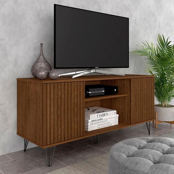 Rack Bancada Pé Aramado Vêneto 1,36 Freijó/f.ripado - Móveis