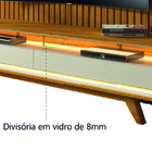 Rack Bancada Requinte Com Painel Ripado Para Tv Até 70 Polega