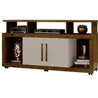 Rack Bancada Sala Com Pés De Rodinha E 2 Portas Star  135x70c