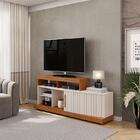 Rack Bancada Scala E Aparador Buffet Brise Freijó Off White