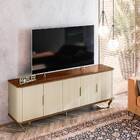 Rack Bancada Sirius Tv 75 5 Portas Castanho Wood Off White Bn