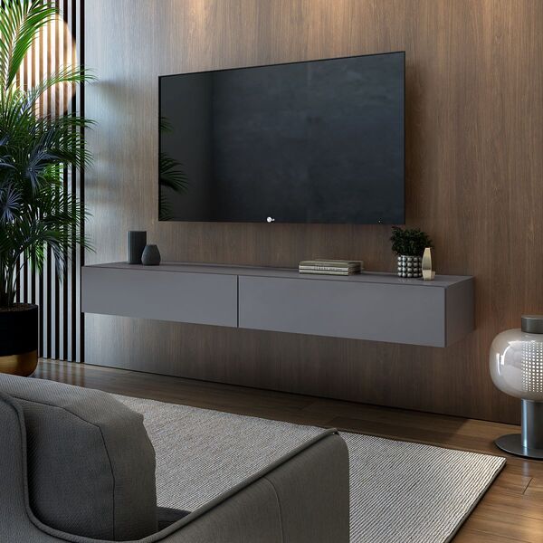 Rack Bancada Suspenso 1,40cm Estilo Contemporâneo Para Tv Até