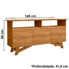 Rack Bancada Tv 43 Pol 140 Cm 3 Portas 149x Tebar