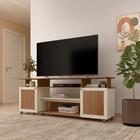 Rack Bancada Tv 75 Pol 2 Portas 180 Cm Cinamomo Off White Arly
