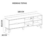 Rack Bancada Tv 75 Pol Mdf 2 Gavetas Arly