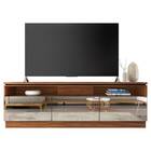 Rack Bancada Venezuela 200cm Tv 82" Noce Milano Preto Fosco T