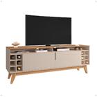 Rack Bancada Wine Tv 60" Nicho 2 Portas Pés Madeira Vintage A