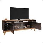 Rack Bancada Wine Tv 60" Nicho 2 Portas Pés Madeira Vintage A