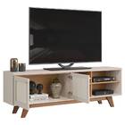 Rack Bancada Yasmim 180cm Tv 60 2 Portas Carvalho Nobre Griz