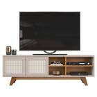 Rack Bancada Yasmim 180cm Tv 60 2 Portas Carvalho Nobre Griz