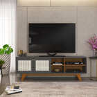 Rack Bancada Yasmim 180cm Tv 60 2 Portas Freijó Cinza Urbano