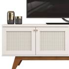 Rack Bancada Yasmim 180cm Tv 60 2 Portas Freijó Off White Tan