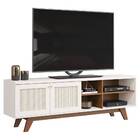 Rack Bancada Yasmim 180cm Tv 60 2 Portas Freijó Off White Tan