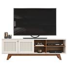 Rack Bancada Yasmim 180cm Tv 60 2 Portas Freijó Off White Tan