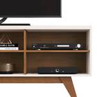 Rack Bancada Yasmim 180cm Tv 60 2 Portas Freijó Off White Tan