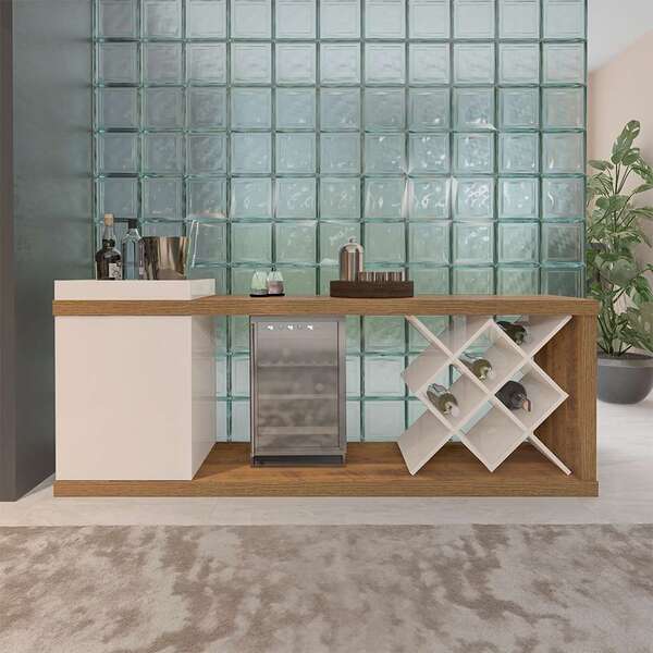 Rack Bar Madrid Pinho E Off White 180 Cm