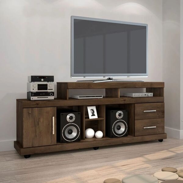 Rack Bem Ti Vi Para Tv Até 50" Jcm Móveis Cestaplus Cacau