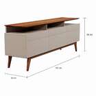 Rack Bristol Ii 3 Gv Off White Com Freijó Touch 180 Cm