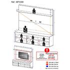 Rack C/ Espelho E Painel Tv 65" C/ Suporte E Prateleira Madri