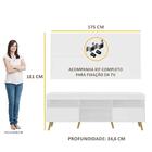 Rack C/ Painel E Suporte P/ Tv 65" E Pés Retrô Flórida Multim