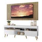Rack C/ Painel E Suporte Tv 65" Branco/rustic Londres Multimó