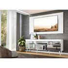 Rack C/ Painel E Suporte Tv 65" C/ Espelho E Pés Retrô Flórid