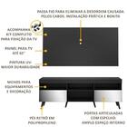 Rack C/ Painel E Suporte Tv 65" C/ Espelho E Pés Retrô Flórid