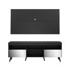 Rack C/ Painel E Suporte Tv 65" C/ Espelho E Pés Retrô Flórid