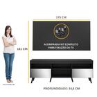 Rack C/ Painel E Suporte Tv 65" C/ Espelho E Pés Retrô Flórid