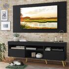 Rack C/ Painel E Suporte Tv 65" Londres Multimóveis Pés Retrô