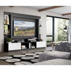 Rack C/ Painel E Suporte Tv 65" Prateleiras C/ Espelho Oslo M