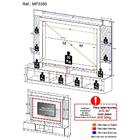 Rack C/ Painel E Suporte Tv 65" Prateleiras C/ Espelho Oslo M
