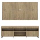 Rack C/ Painel E Suporte Tv 65" Rodízios E 2 Portas Londres M