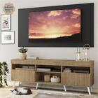 Rack C/ Painel E Suporte Tv 65" Rustic/preto Londres Multimóv