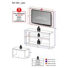 Rack C/ Painel P/ Tv 55" E Mesa De Centro Dublin Multimóveis