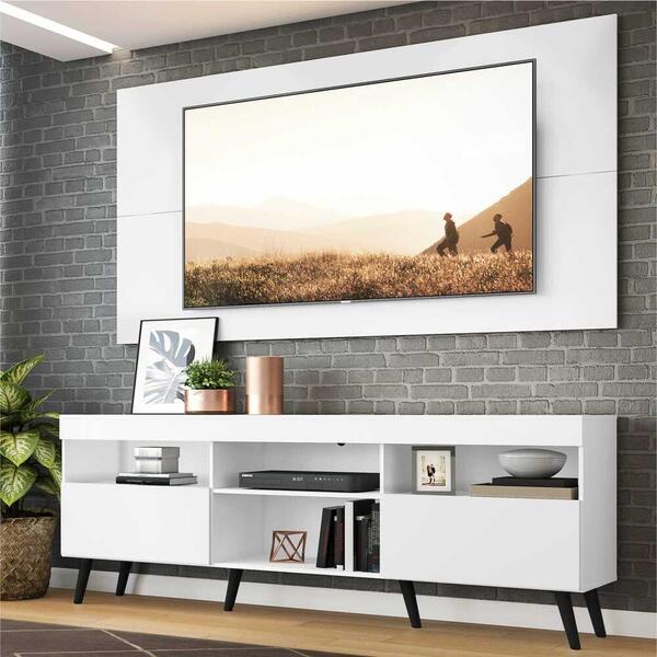 Rack C/ Painel P/ Tv Até 65" E Pés Retrô Flórida Multimóveis