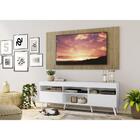 Rack C/ Painel Tv 65" Branco/rustic Londres Multimóveis Pés R