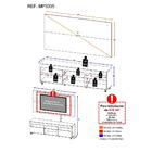 Rack C/ Painel Tv 65" C/ Rodízios E 2 Portas Londres Multimóv