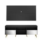 Rack C/ Painel Tv 65", Espelho E Pés Retrô Flórida Multimóvei