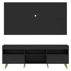 Rack C/ Painel Tv 65" Londres Multimóveis Pés Retrô Preto/nat