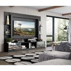 Rack C/ Painel Tv 65" Portas C/ Espelho Oslo Multimóveis Pret