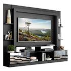 Rack C/ Painel Tv 65" Portas C/ Espelho Oslo Multimóveis Preto