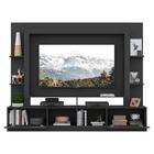 Rack C/ Painel Tv 65" Portas C/ Espelho Oslo Multimóveis Preto