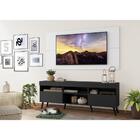 Rack C/ Painel Tv 65" Preto/branco Londres Multimóveis Pés Re