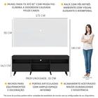Rack C/ Painel Tv 65" Preto/branco Londres Multimóveis Pés Re