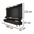 Rack C/ Painel Vivare 1.8 Wood Black - Germai Móveis