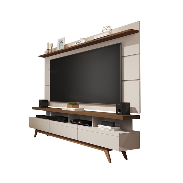 Rack C/ Painel Vivare 1.8 Wood Off White/freijo-germai Móveis